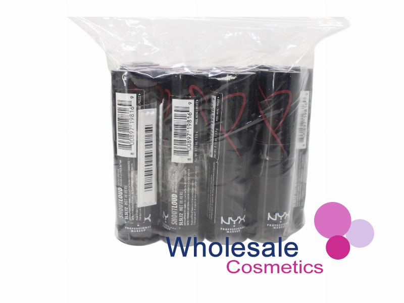 12 x NYX Professional Shout Loud Satin Lipstick - 12 HOT IN HERE